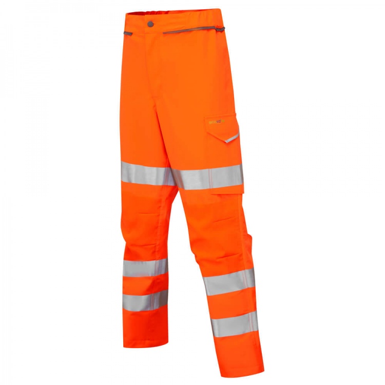 Leo Workwear HONEYCHURCH CVL03-O ISO 20471 Class 3 EcoViz Women's 2-Part Stretch RIS-3279-TOM Coverall Orange